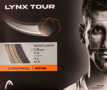 Preview: HEAD Saite Lynx Tour 1.25mm champagne 12m von der Rolle