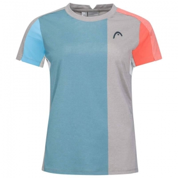 HEAD women Padel Tech T grey electric blue