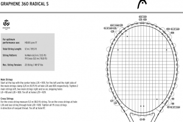 Preview: HEAD RADICAL S Graphene S  280g Turnierschläger