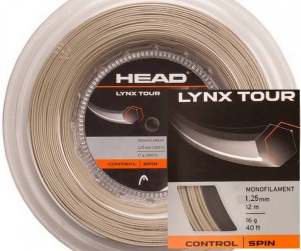 Besaitung mit HEAD Lynx Tour 1.25mm champagne (Arbeitslohn + 12 Saite)