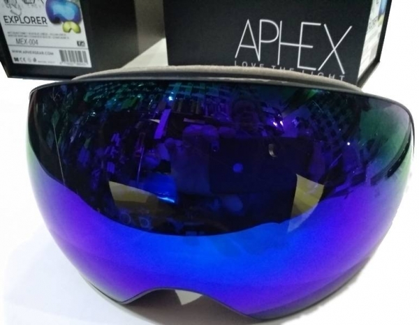 APHEX Goggle EXPLORER black  revo blue 18 + yellow 54