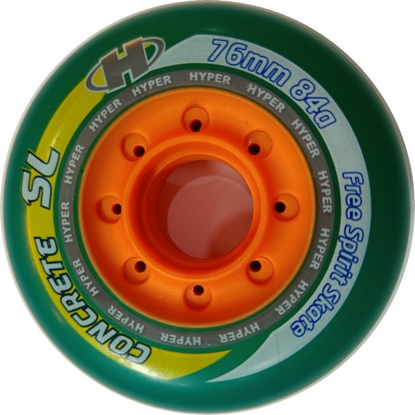 HYPER Inline Skate Rolle CONCRETE SL blue orange  76mm 84a