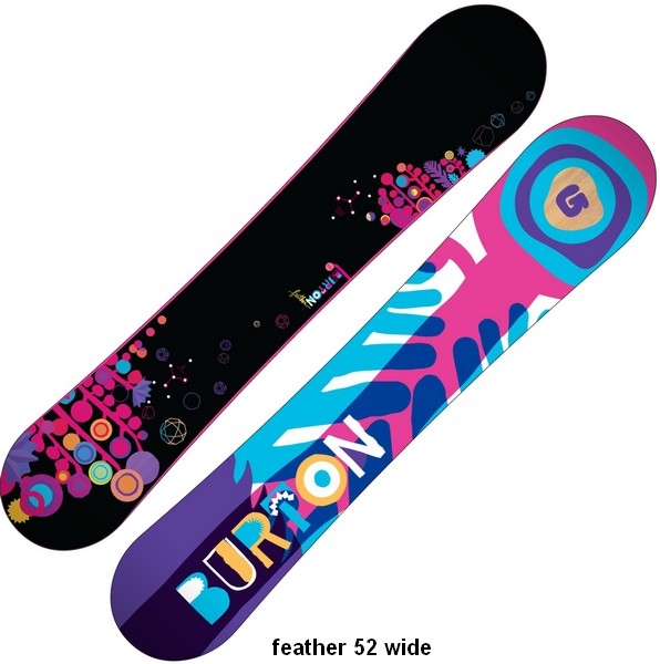 BURTON women Snowboard FEATHER wide  easy V-Rocker black 3d