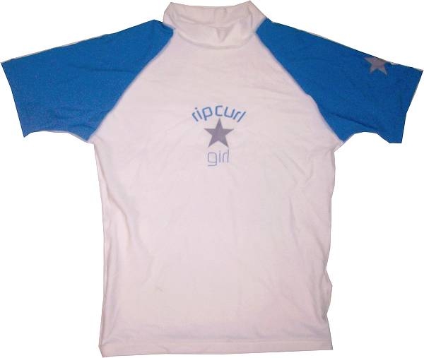 RIPCURL Rush Guard  white blue SS