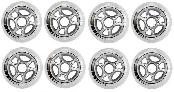 POWERSLIDE Inline Skate Rolle INFINITY 100mm 85a milky-black silver 8er Set